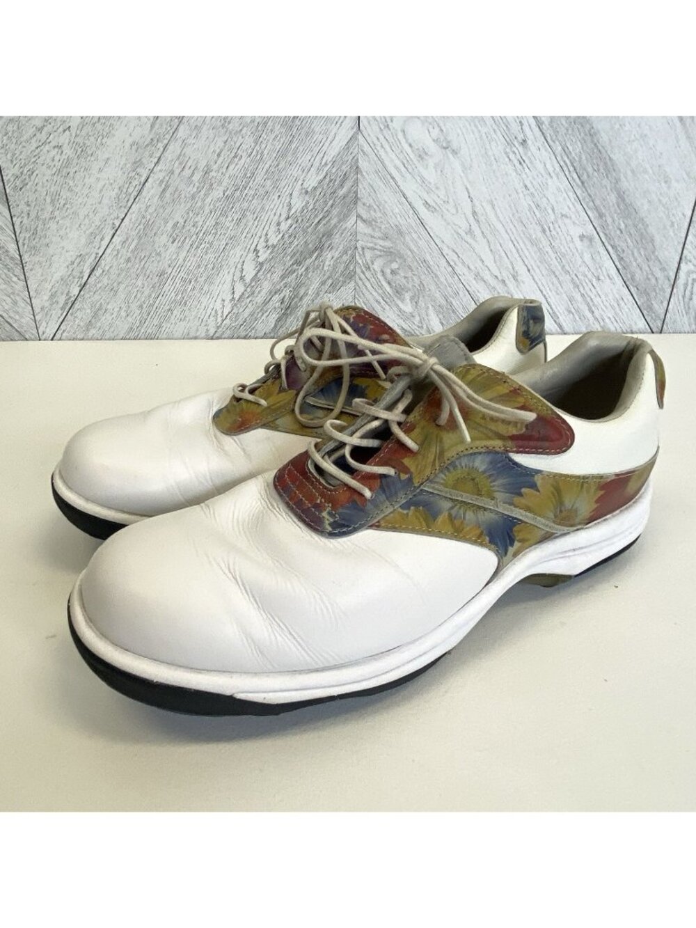 Footjoy Contour Series Womens 9.5 M Golf Shoes 94156 White Tropical Floral